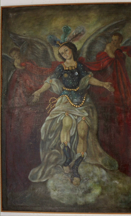 Cuadro Arcángel San Gabriel con querubines