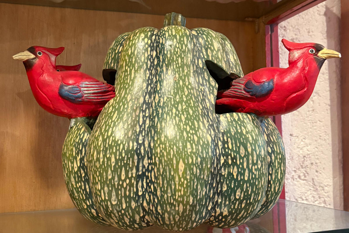 Calabaza con cardenales