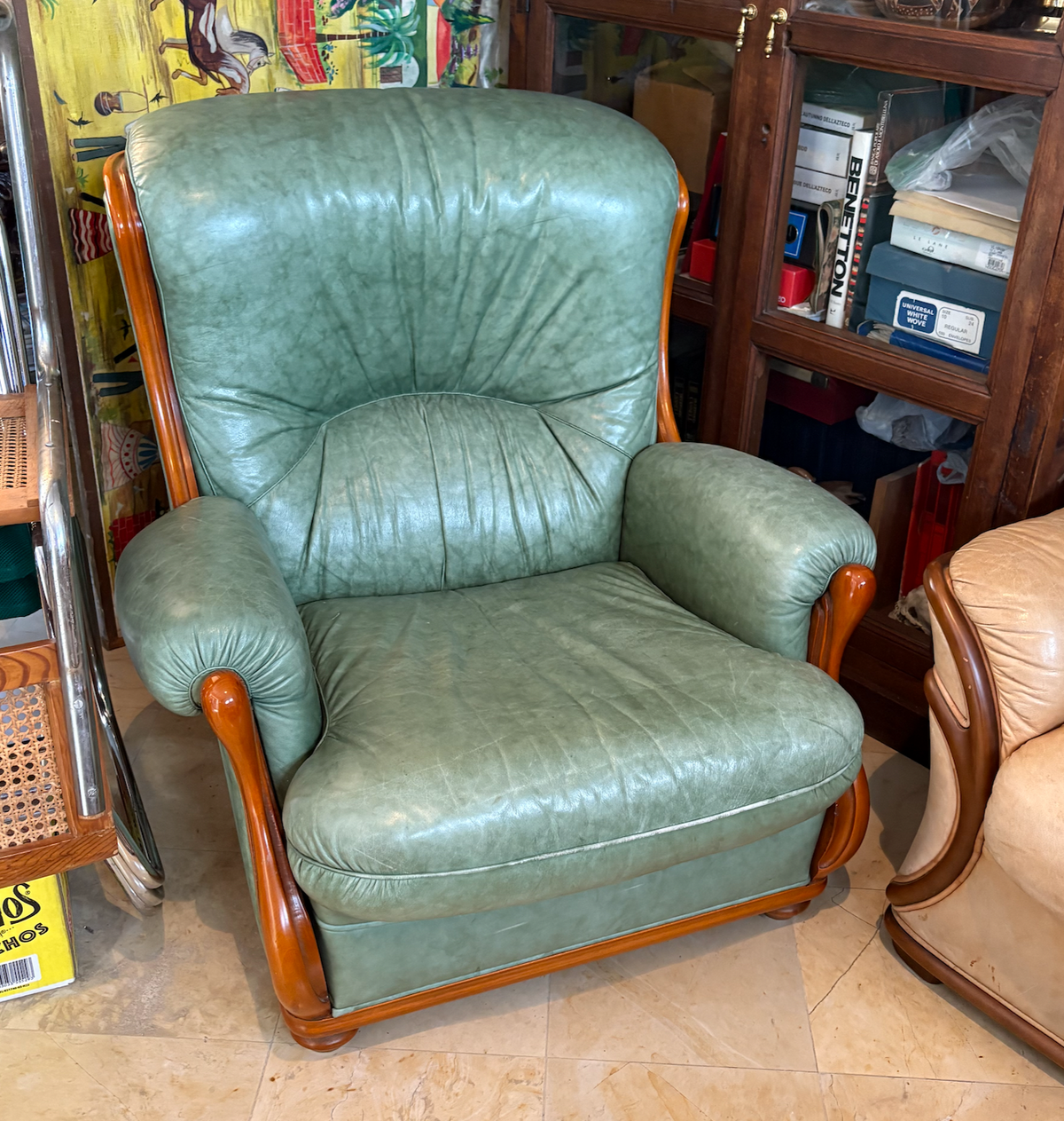 Sofa de piel Italiana 1 plaza